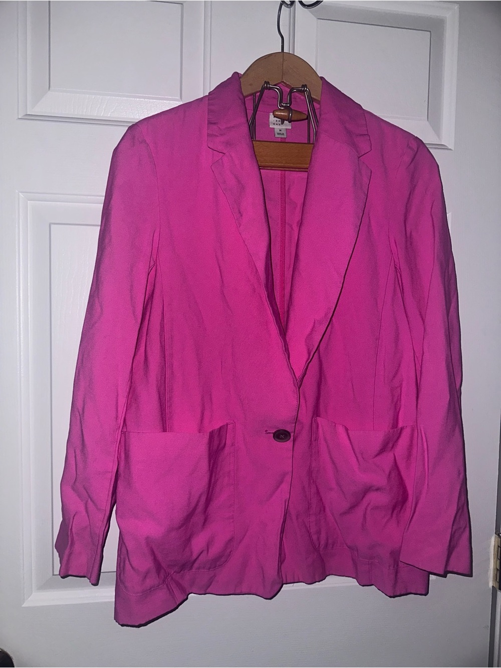 a new day Fuchsia Single-Button Women's Blazer